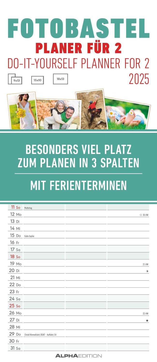 Cover: 4251732341817 | Foto-Bastelplaner für 2 - Kalender 2025 - Bastel-Kalender - Do it...