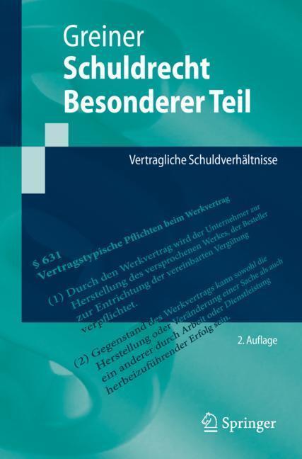 Cover: 9783662577905 | Schuldrecht Besonderer Teil | Vertragliche Schuldverhältnisse | Buch