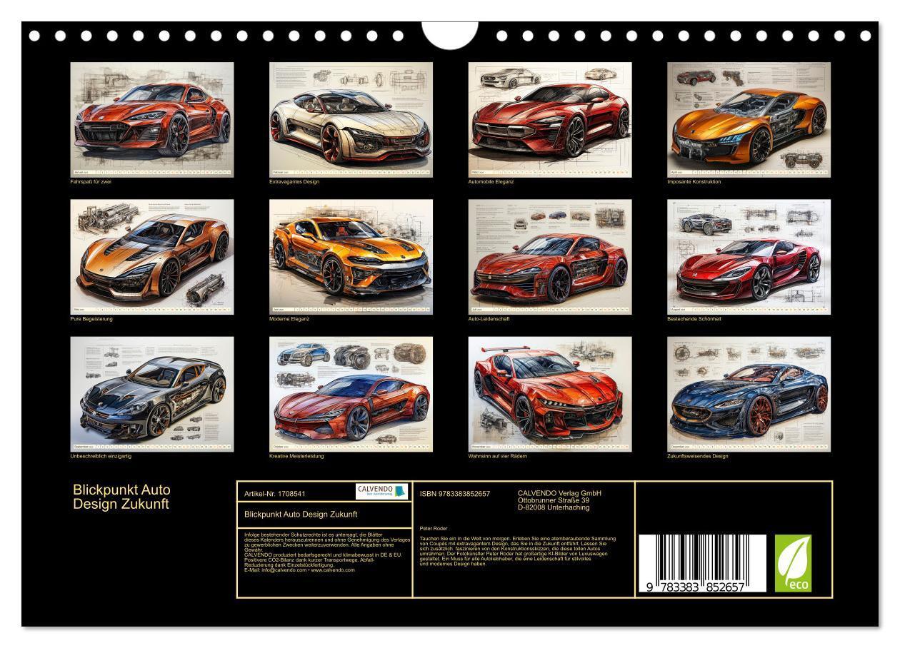 Bild: 9783383852657 | Blickpunkt Auto Design Zukunft (Wandkalender 2025 DIN A4 quer),...