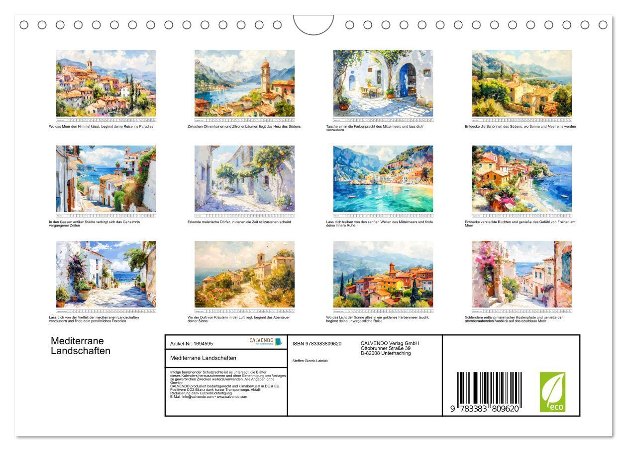 Bild: 9783383809620 | Mediterrane Landschaften (Wandkalender 2025 DIN A4 quer), CALVENDO...