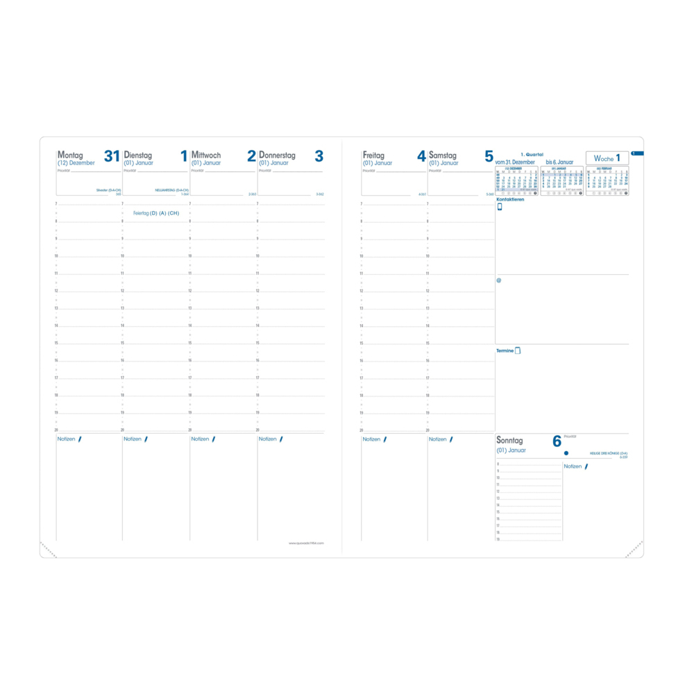 Bild: 3371010125296 | Prenote VZ Club schwarz 2025 | Kalender im Schreibtischformat | Vadis