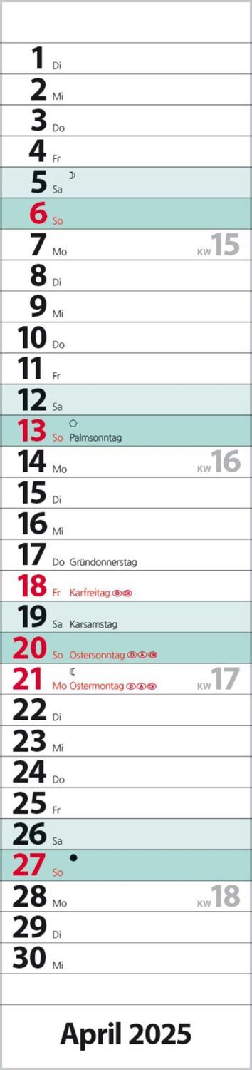 Bild: 9783731879602 | Streifenplaner Compact Türkis 2025 | Verlag Korsch | Kalender | 13 S.