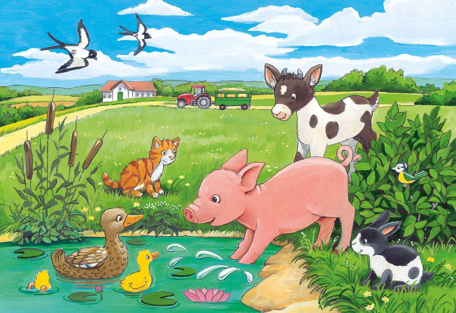 Bild: 4005556075829 | Tierkinder auf dem Land. Puzzle 2 x 12 Teile | Spiel | 07582 | Deutsch