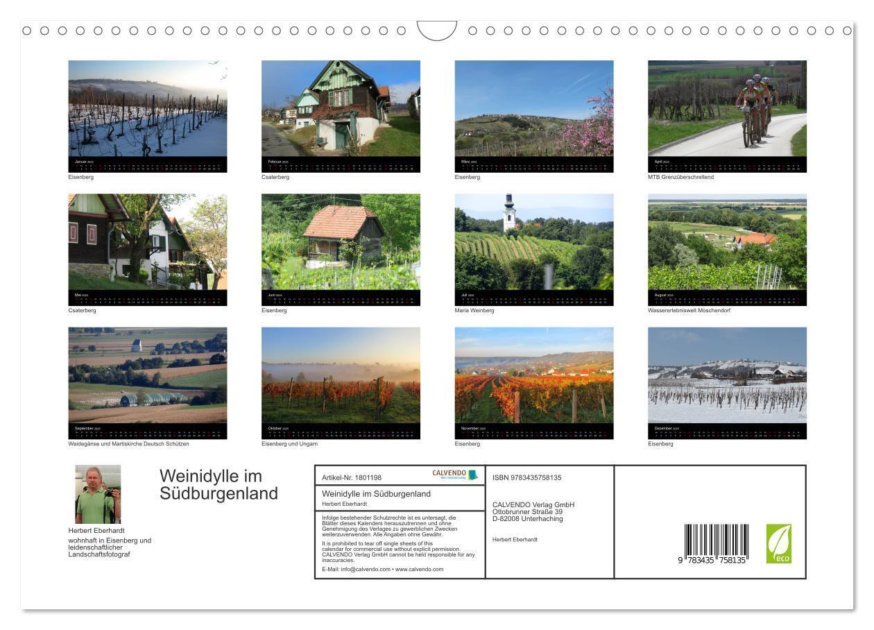 Bild: 9783435758135 | Weinidylle im Südburgenland (Wandkalender 2025 DIN A3 quer),...