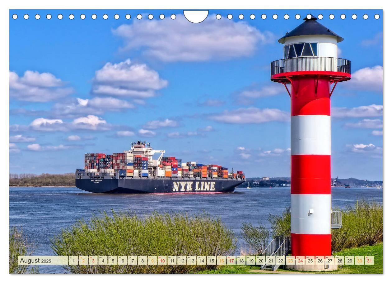 Bild: 9783435383603 | Containerschiffe auf der Elbe (Wandkalender 2025 DIN A4 quer),...