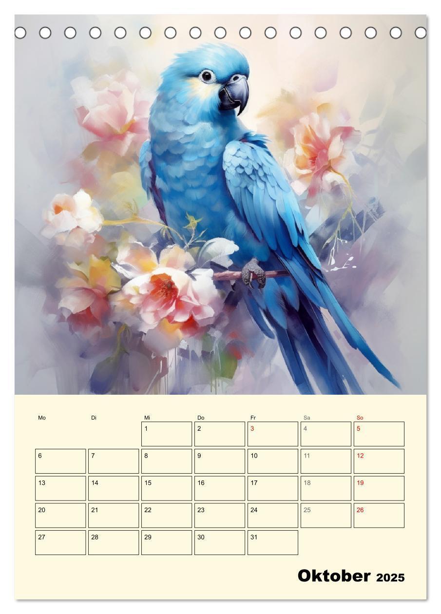 Bild: 9783435869374 | Bunte Vögel. Bezaubernde Papageien-Aquarelle (Tischkalender 2025...