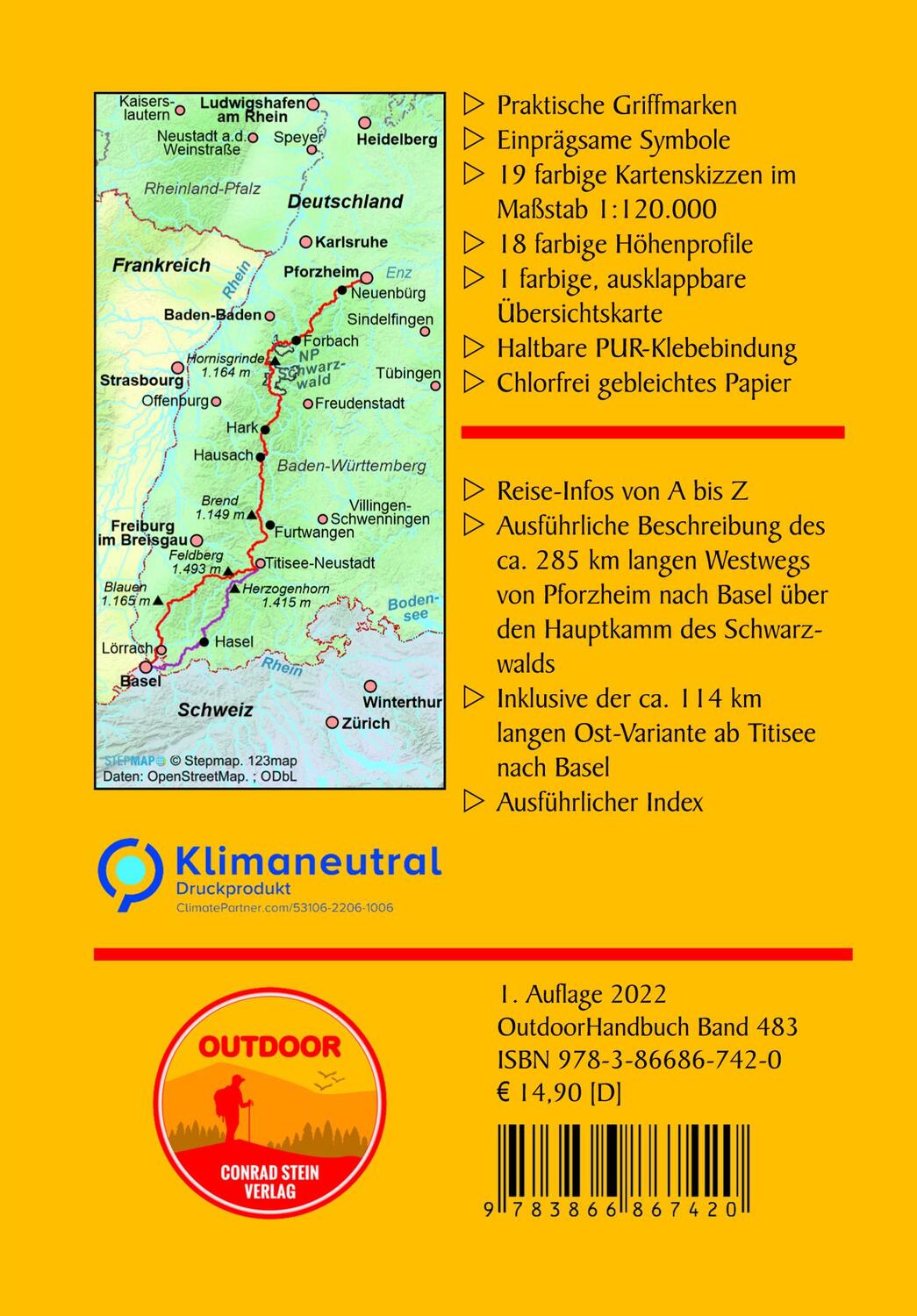 Rückseite: 9783866867420 | Westweg | von Pforzheim nach Basel | Timm Humpfer | Taschenbuch | 2022