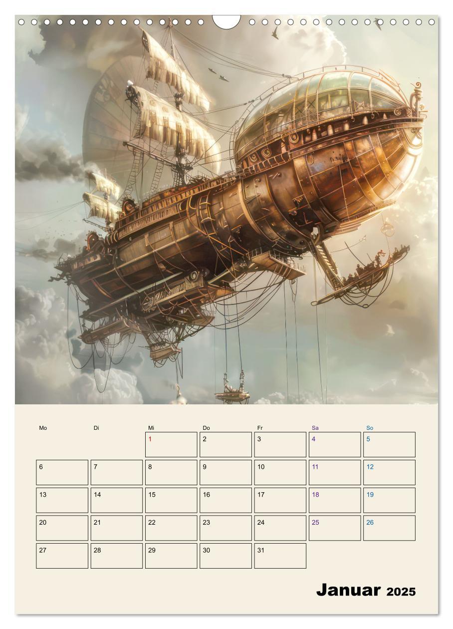 Bild: 9783457146842 | Steampunk - Mechanische Fantasiewelt (Wandkalender 2025 DIN A3...