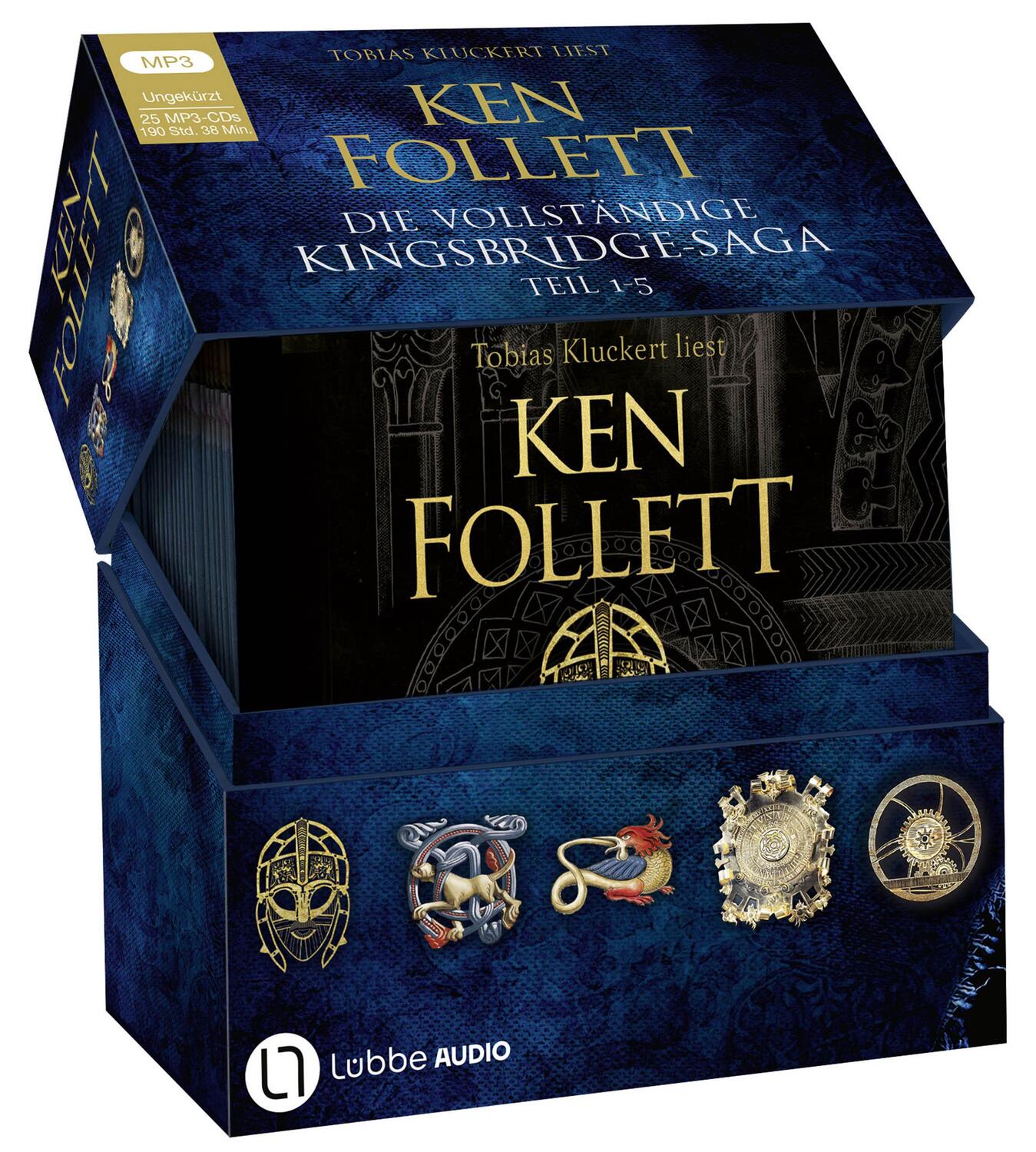 Cover: 9783785786864 | Die vollständige Kingsbridge-Saga | Ken Follett | MP3 | 25 Audio-CDs