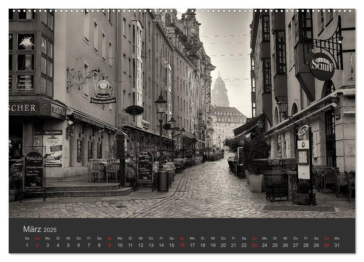 Bild: 9783435754083 | Dresden Schwarz Weiss 2025 (Wandkalender 2025 DIN A2 quer),...