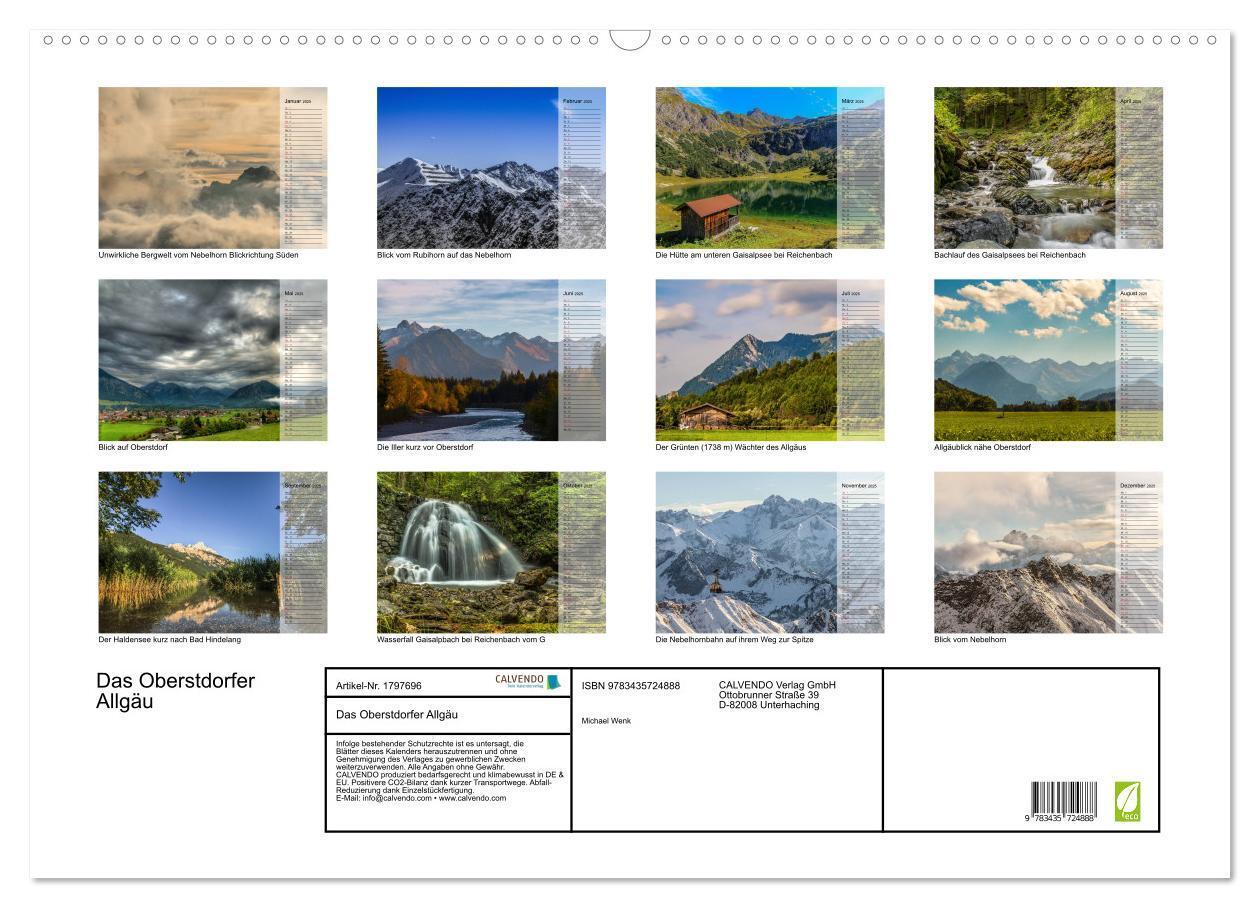 Bild: 9783435724888 | Das Oberstdorfer Allgäu (Wandkalender 2025 DIN A2 quer), CALVENDO...