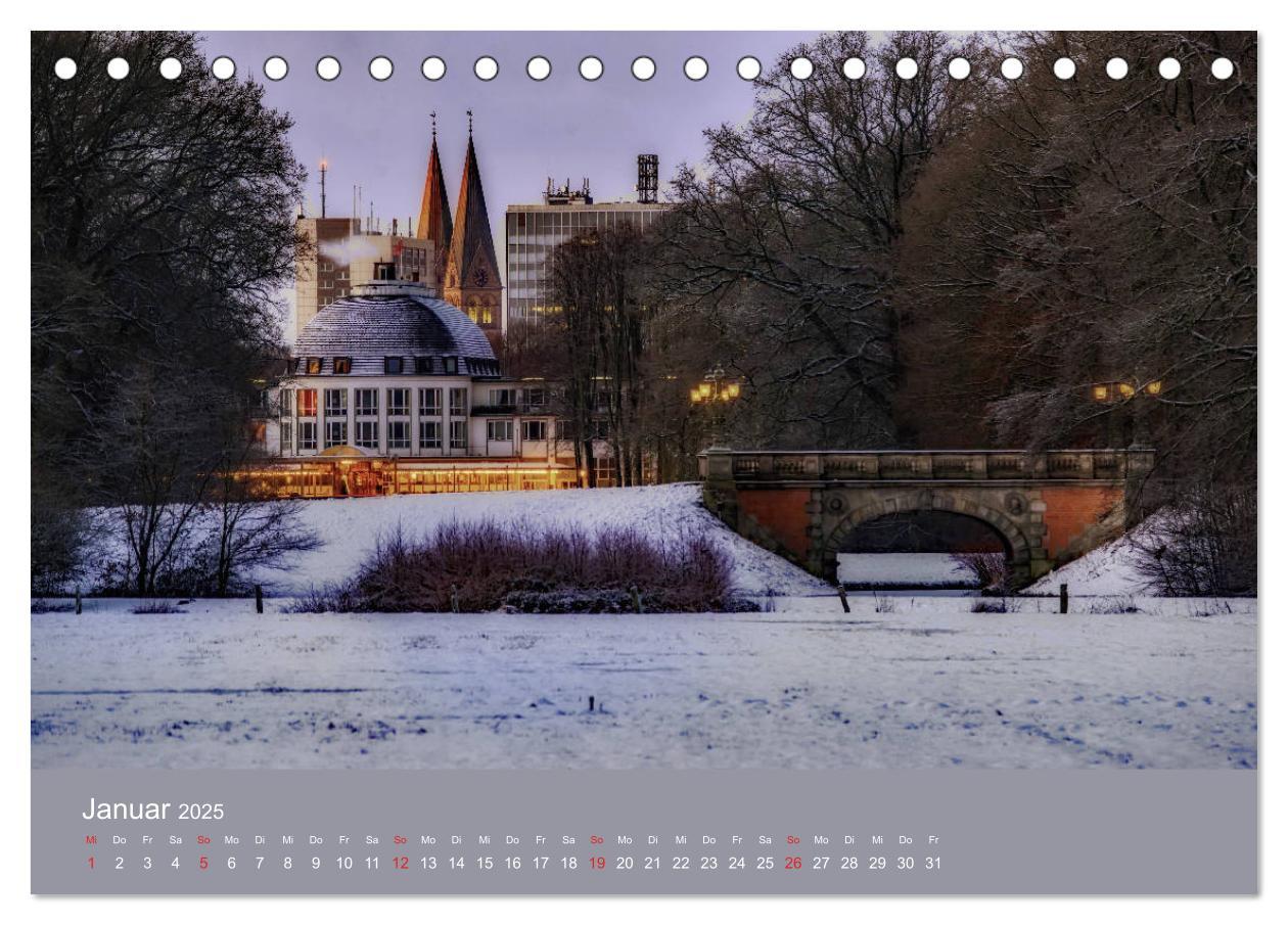 Bild: 9783435176199 | Nachts in Bremen (Tischkalender 2025 DIN A5 quer), CALVENDO...