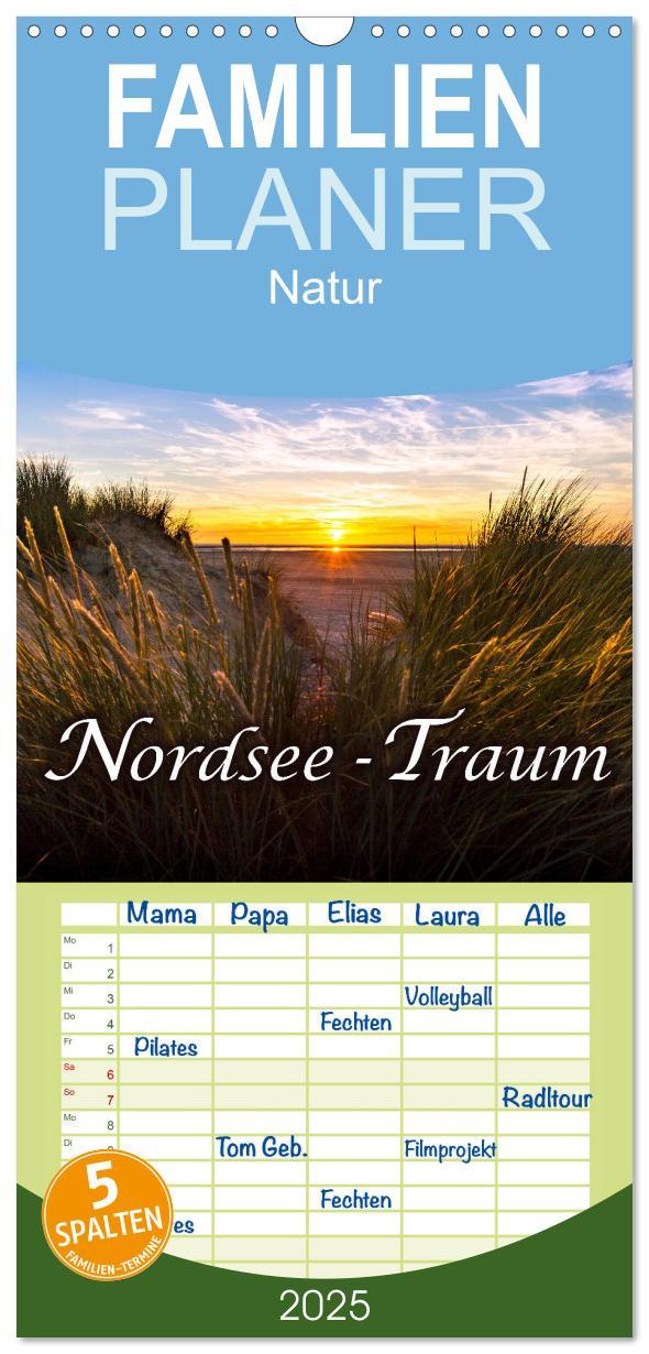 Cover: 9783457126424 | Familienplaner 2025 - Nordsee - Traum mit 5 Spalten (Wandkalender,...