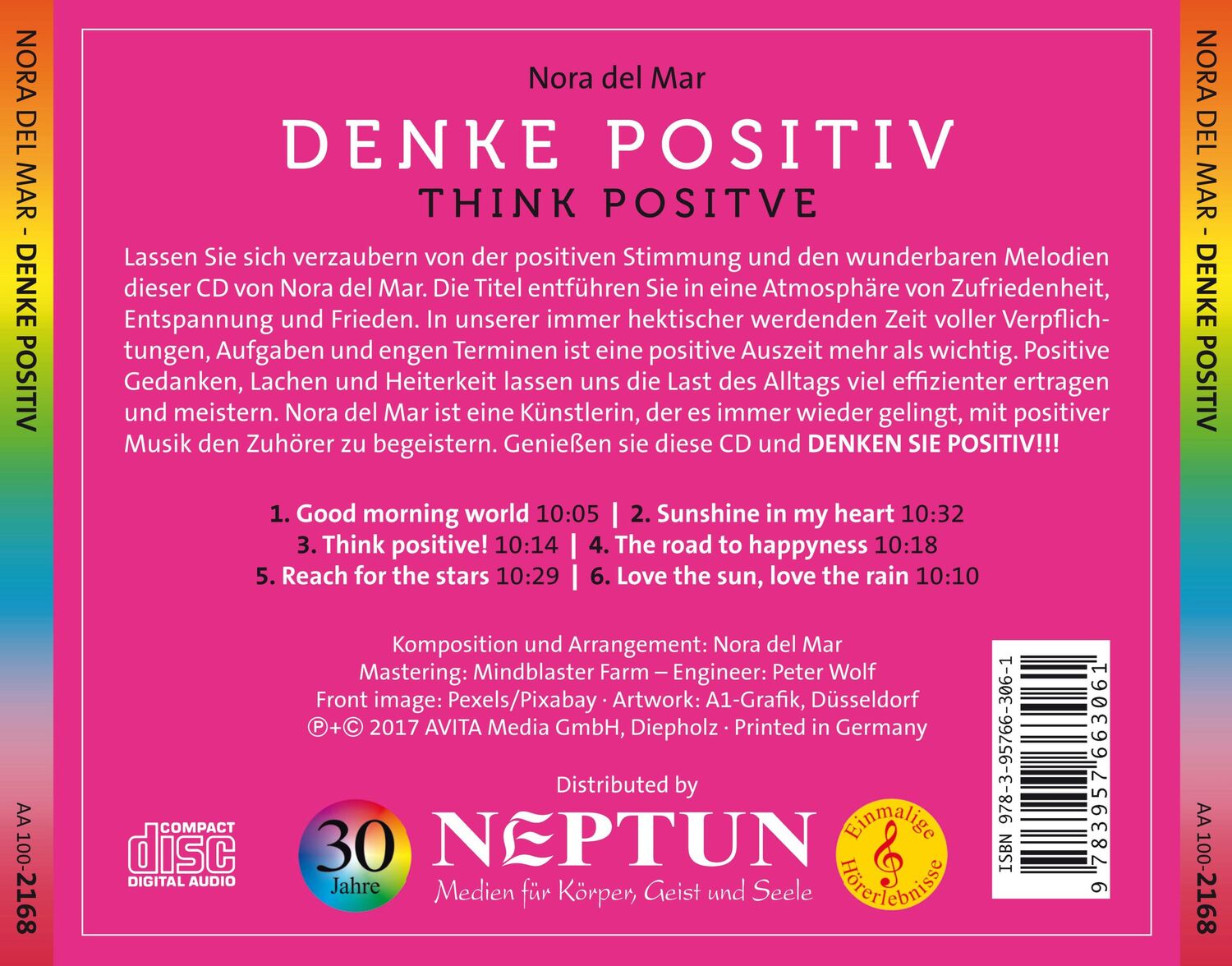 Rückseite: 9783957663061 | Denke Positiv | Nora Del Mar | Audio-CD | 4 S. | Deutsch | 2017