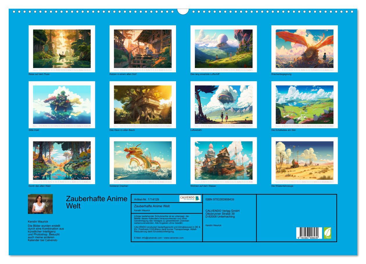 Bild: 9783383908439 | Zauberhafte Anime Welt (Wandkalender 2025 DIN A2 quer), CALVENDO...