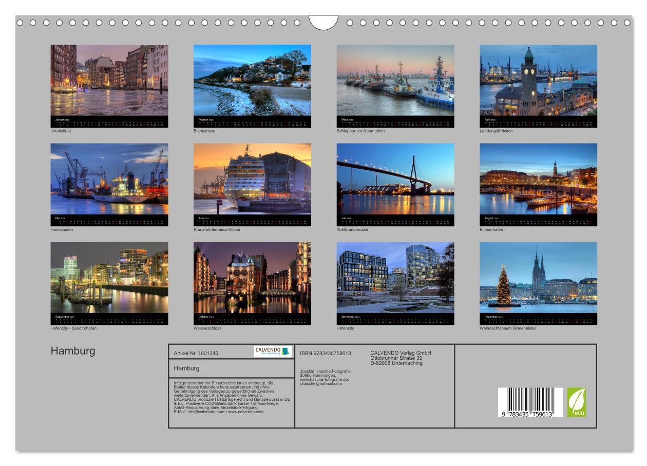 Bild: 9783435759613 | Hamburg (Wandkalender 2025 DIN A3 quer), CALVENDO Monatskalender