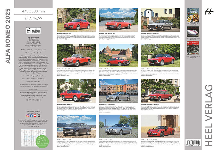 Bild: 9783966648042 | Alfa Romeo Kalender 2025 | Jörg Hajt | Kalender | Spiralbindung | 2025