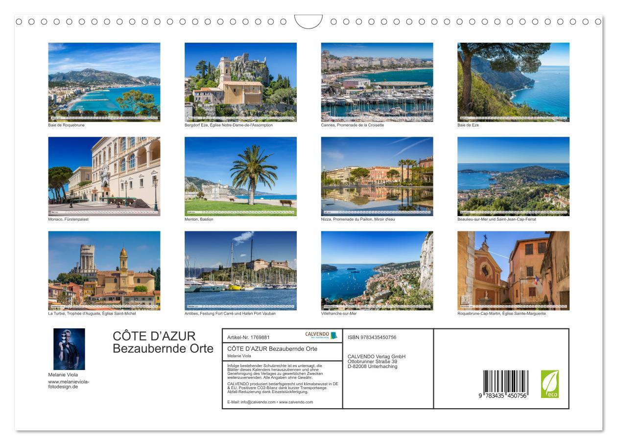 Bild: 9783435450756 | CÔTE D¿AZUR Bezaubernde Orte (Wandkalender 2025 DIN A3 quer),...