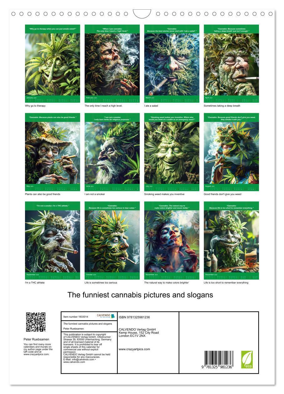 Bild: 9781325981236 | The funniest cannabis pictures and slogans (Wall Calendar 2025 DIN...