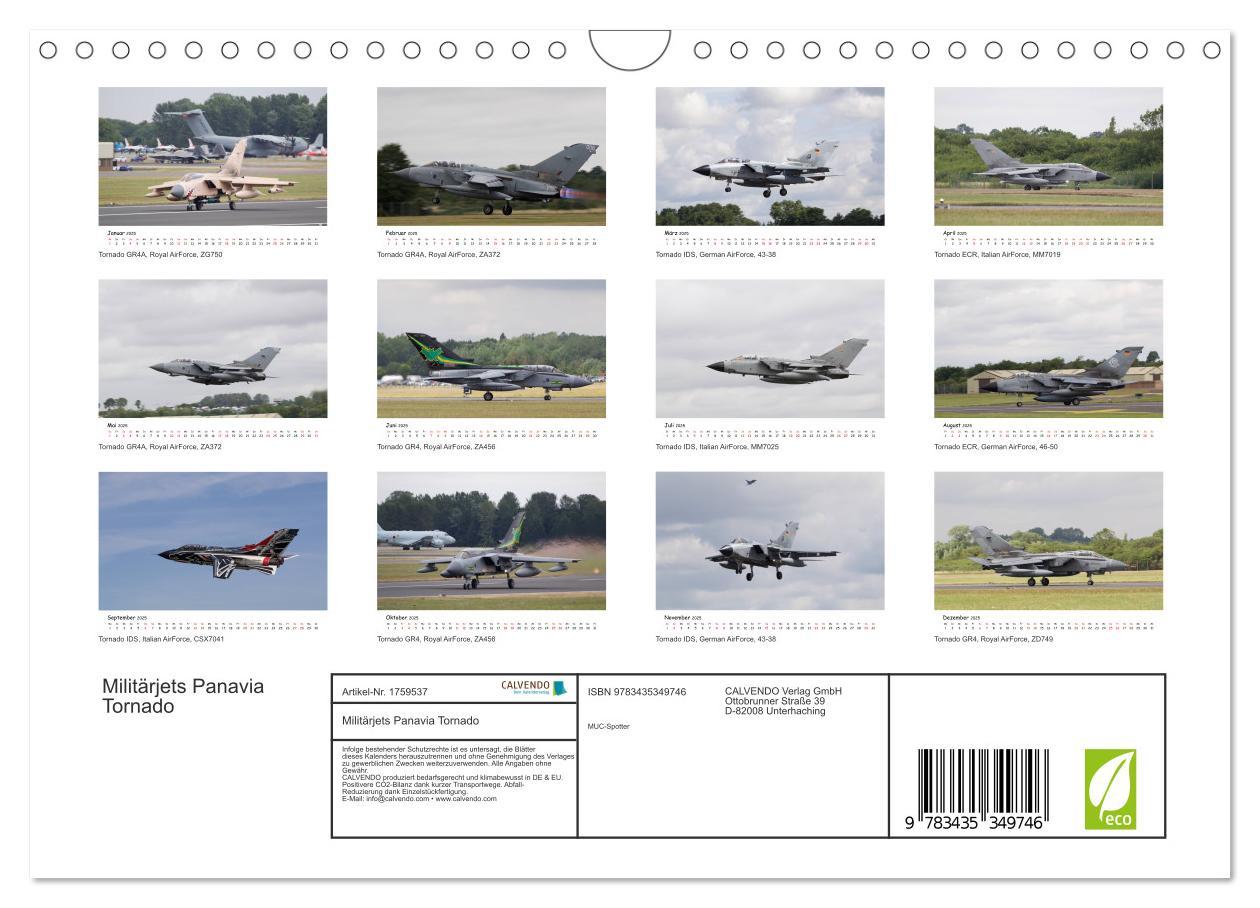 Bild: 9783435349746 | Militärjets Panavia Tornado (Wandkalender 2025 DIN A4 quer),...