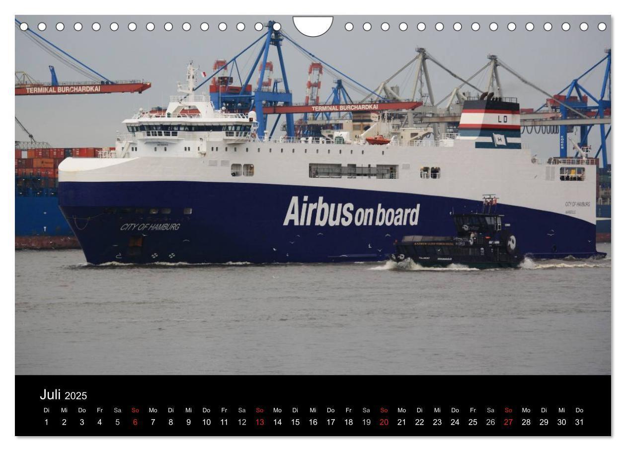 Bild: 9783435693740 | Schiffe auf der Elbe (Wandkalender 2025 DIN A4 quer), CALVENDO...