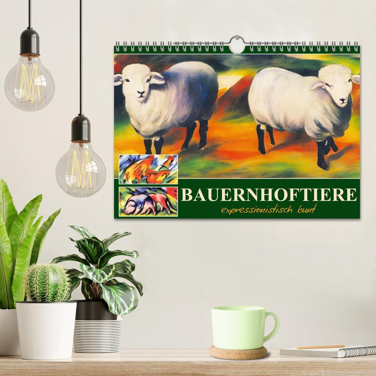 Bild: 9783383913389 | Bauernhoftiere, expressionistisch bunt (Wandkalender 2025 DIN A4...