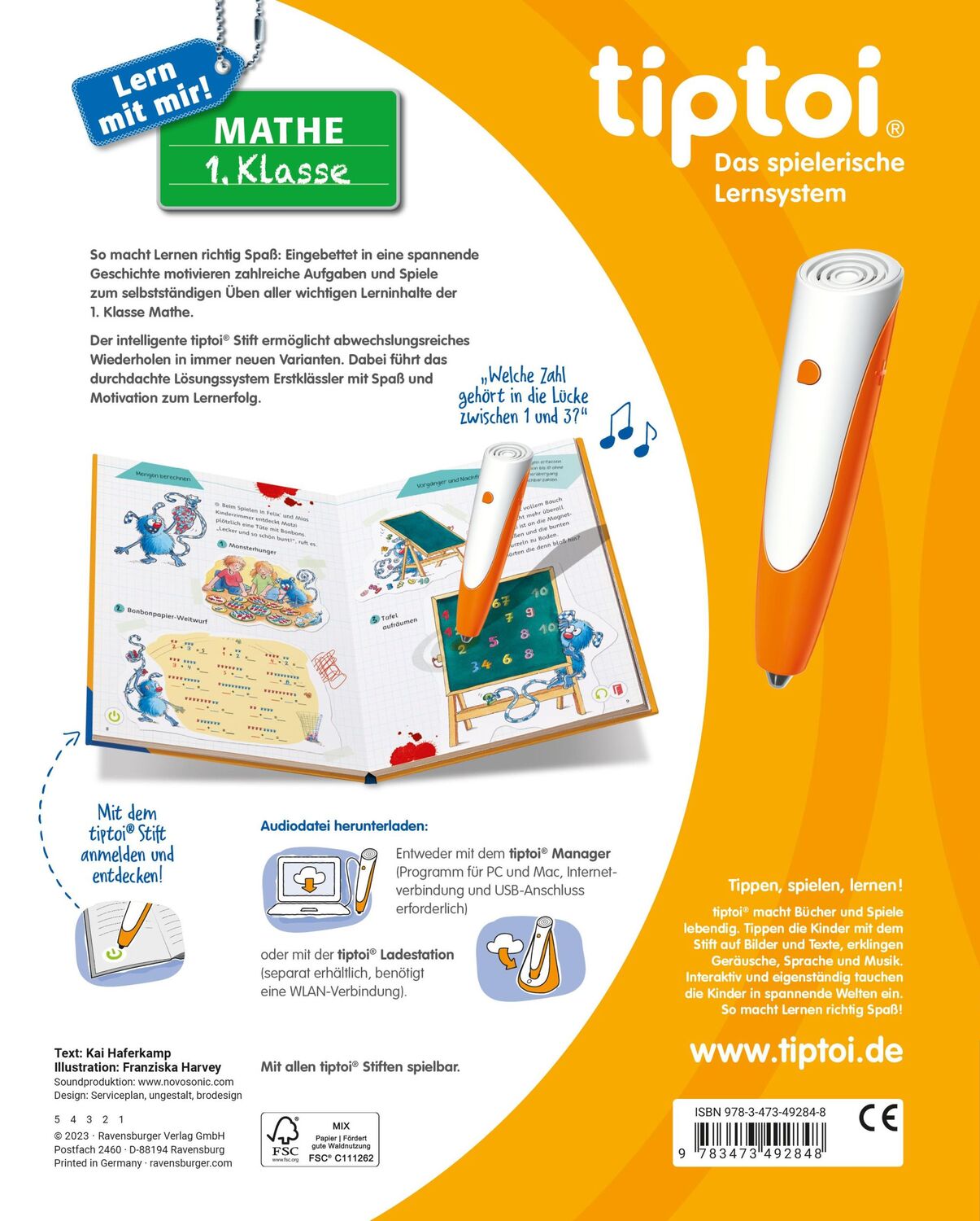 Rückseite: 9783473492848 | tiptoi® Lern mit mir! Mathe 1. Klasse | Kai Haferkamp | Buch | 40 S.