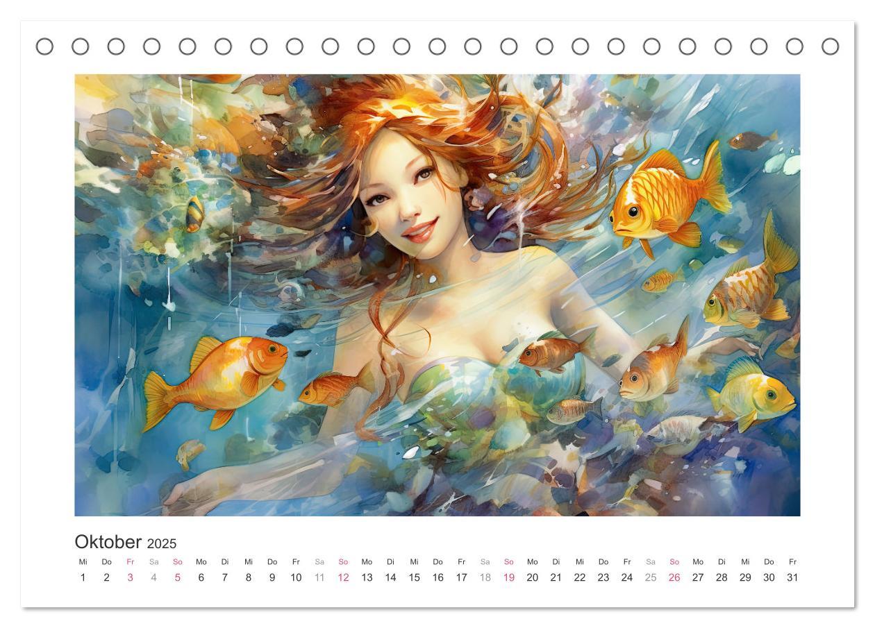 Bild: 9783383892370 | Liebliche Meerjungfrauen (Tischkalender 2025 DIN A5 quer), CALVENDO...