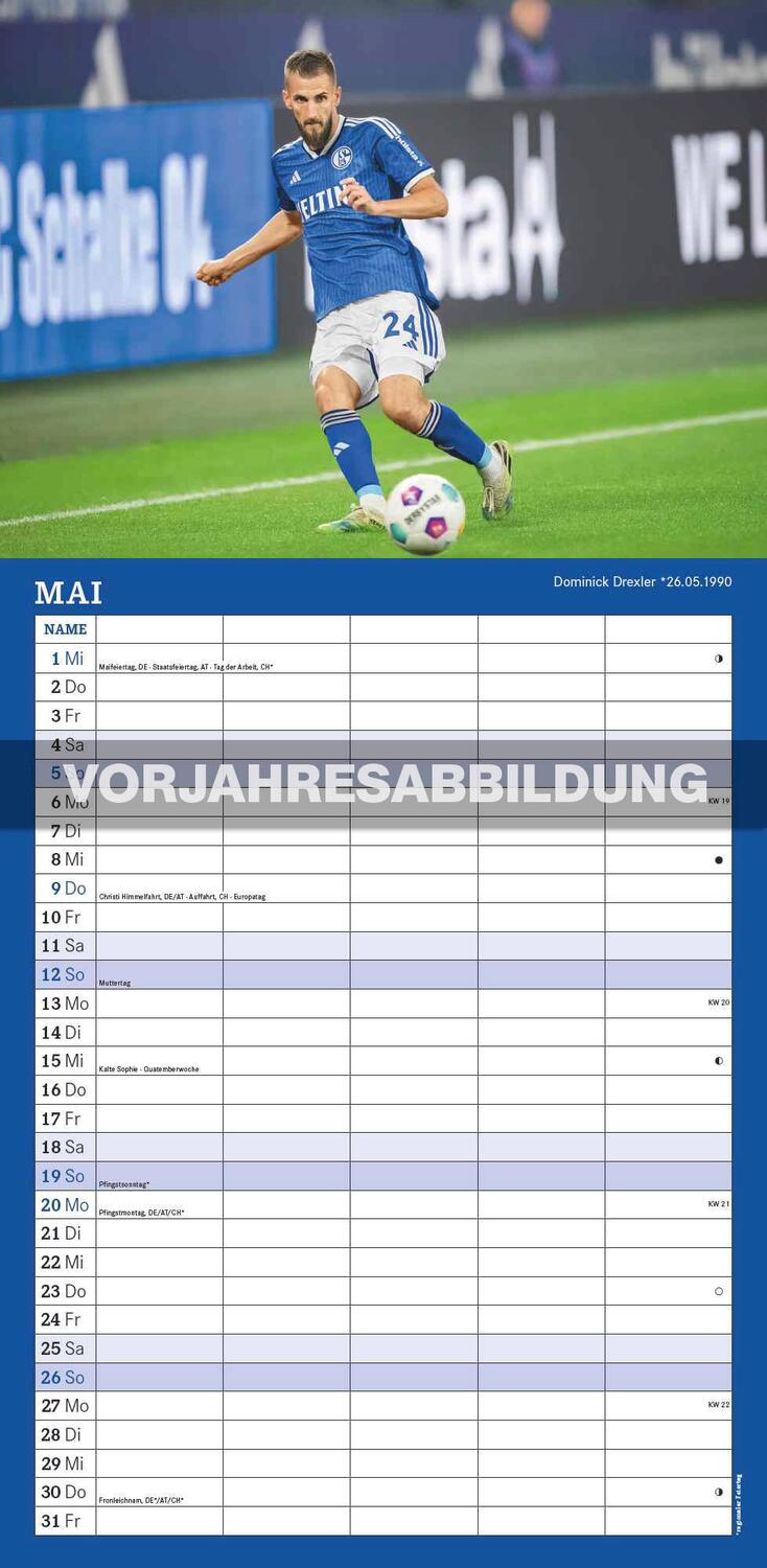 Bild: 4002725994455 | FC Schalke 04 2025 - Fanterminer - Fan-Kalender - Fußball-Kalender...