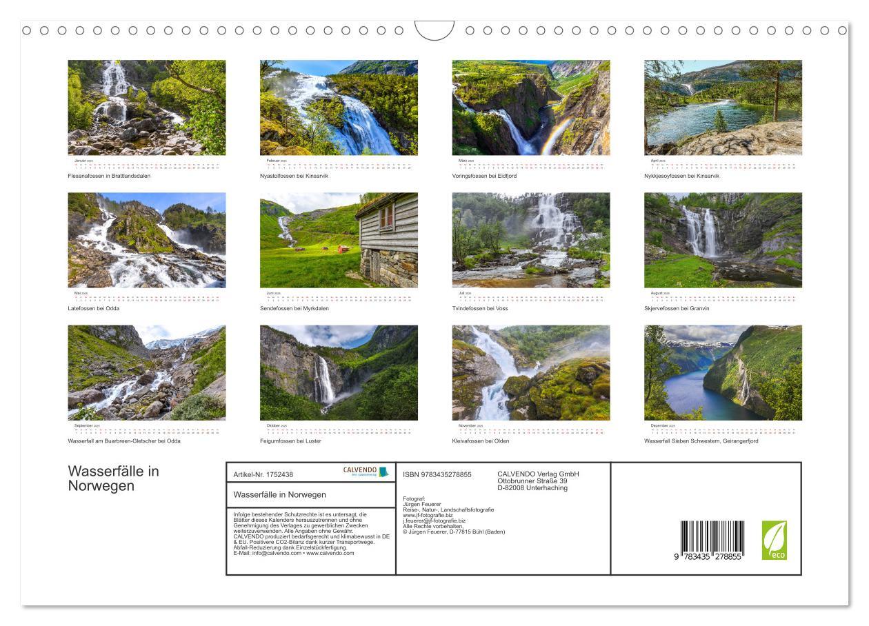 Bild: 9783435278855 | Wasserfälle in Norwegen (Wandkalender 2025 DIN A3 quer), CALVENDO...