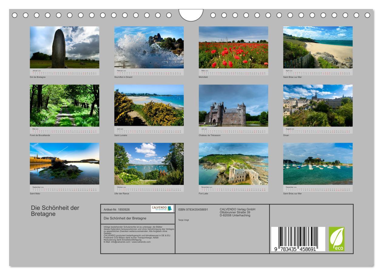 Bild: 9783435458691 | Die Schönheit der Bretagne (Wandkalender 2025 DIN A4 quer),...