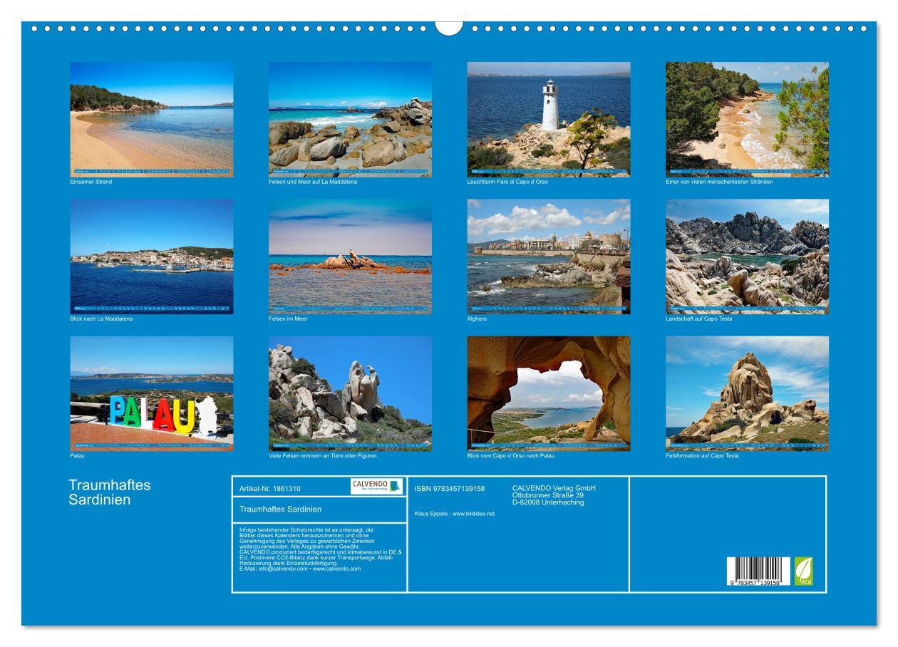 Bild: 9783457139158 | Traumhaftes Sardinien (Wandkalender 2025 DIN A2 quer), CALVENDO...