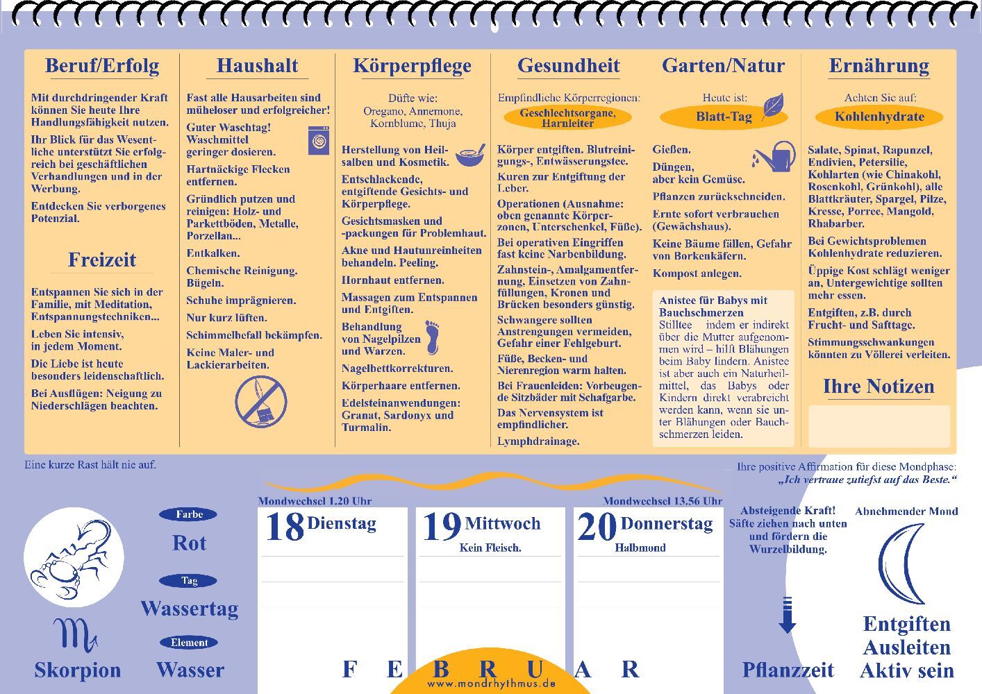 Bild: 9783932547300 | Mein Leben mit dem Mondrhythmus 2025, Aufstellkalender | Edith Stadig