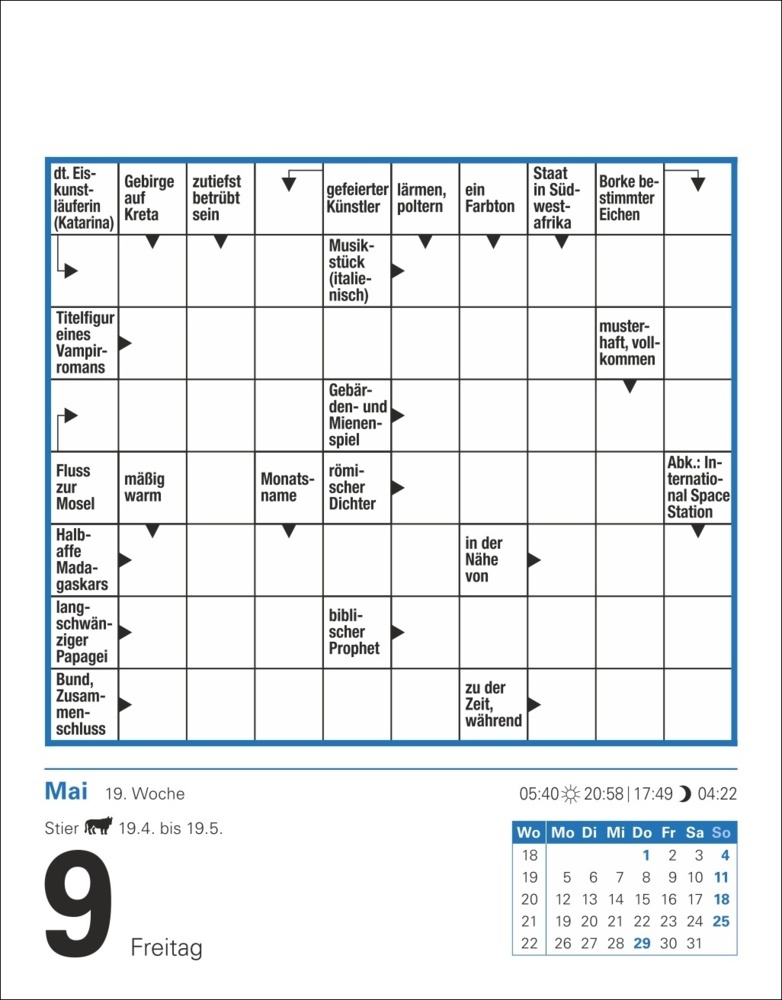 Bild: 9783840033575 | Kreuzworträtsel Tagesabreißkalender 2025 | Stefan Krüger | Kalender