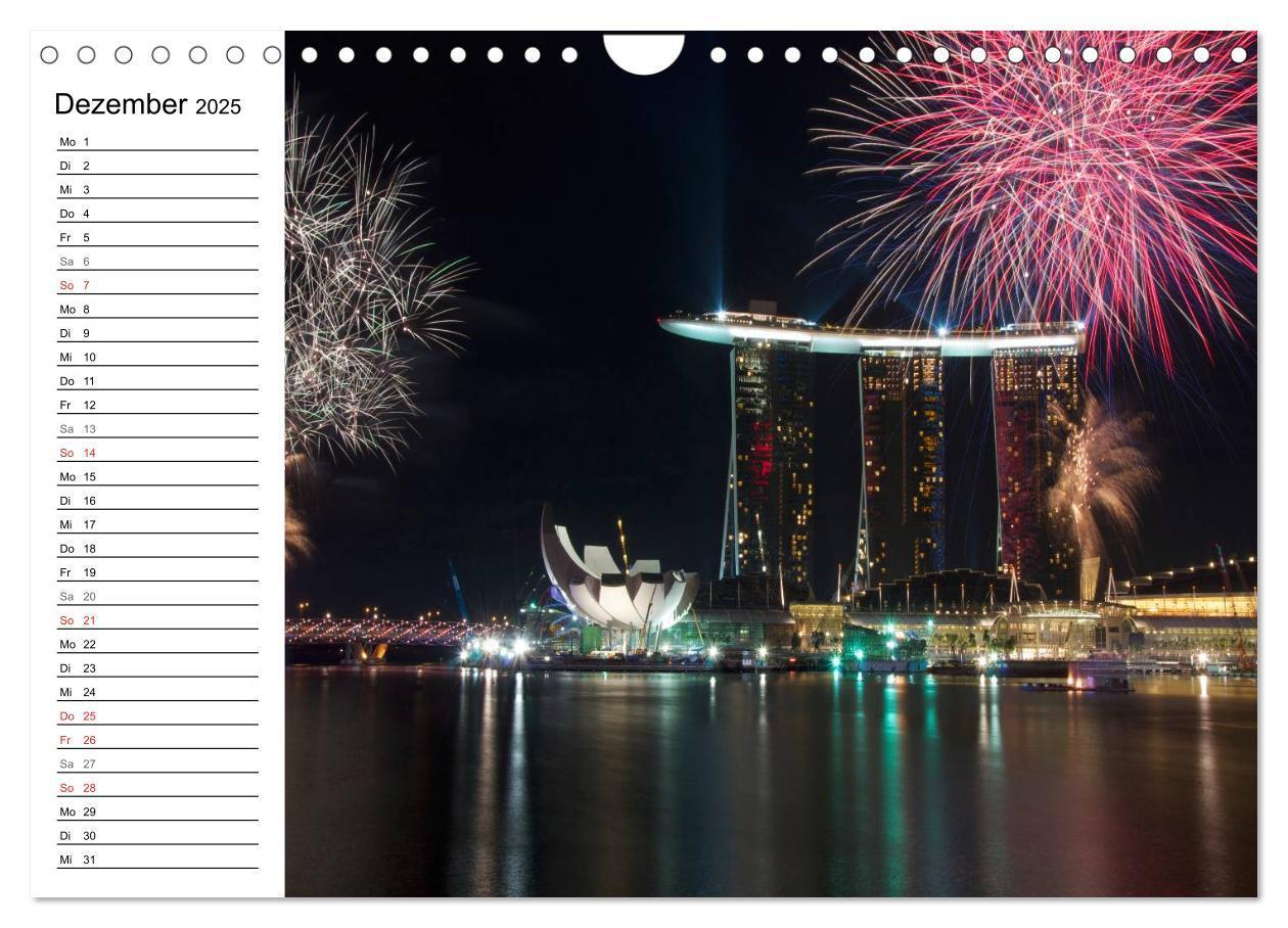 Bild: 9783435513987 | Singapur - Die Farben der Nacht (Wandkalender 2025 DIN A4 quer),...