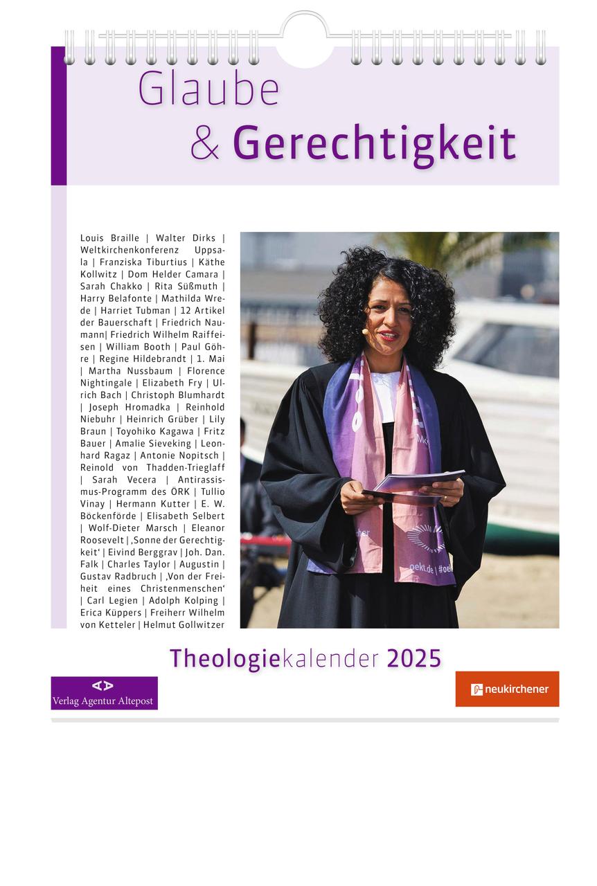 Cover: 9783761569825 | Glaube &amp; Gerechtigkeit - Theologiekalender 2025 | Hans-Martin Lübking