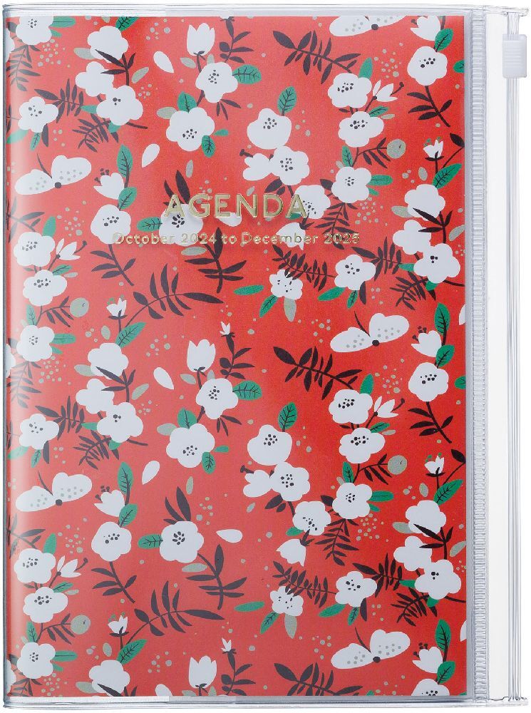 Cover: 4550045128253 | MARK'S 2024/2025 Taschenkalender B6 vertikal, Flower Pattern, Red