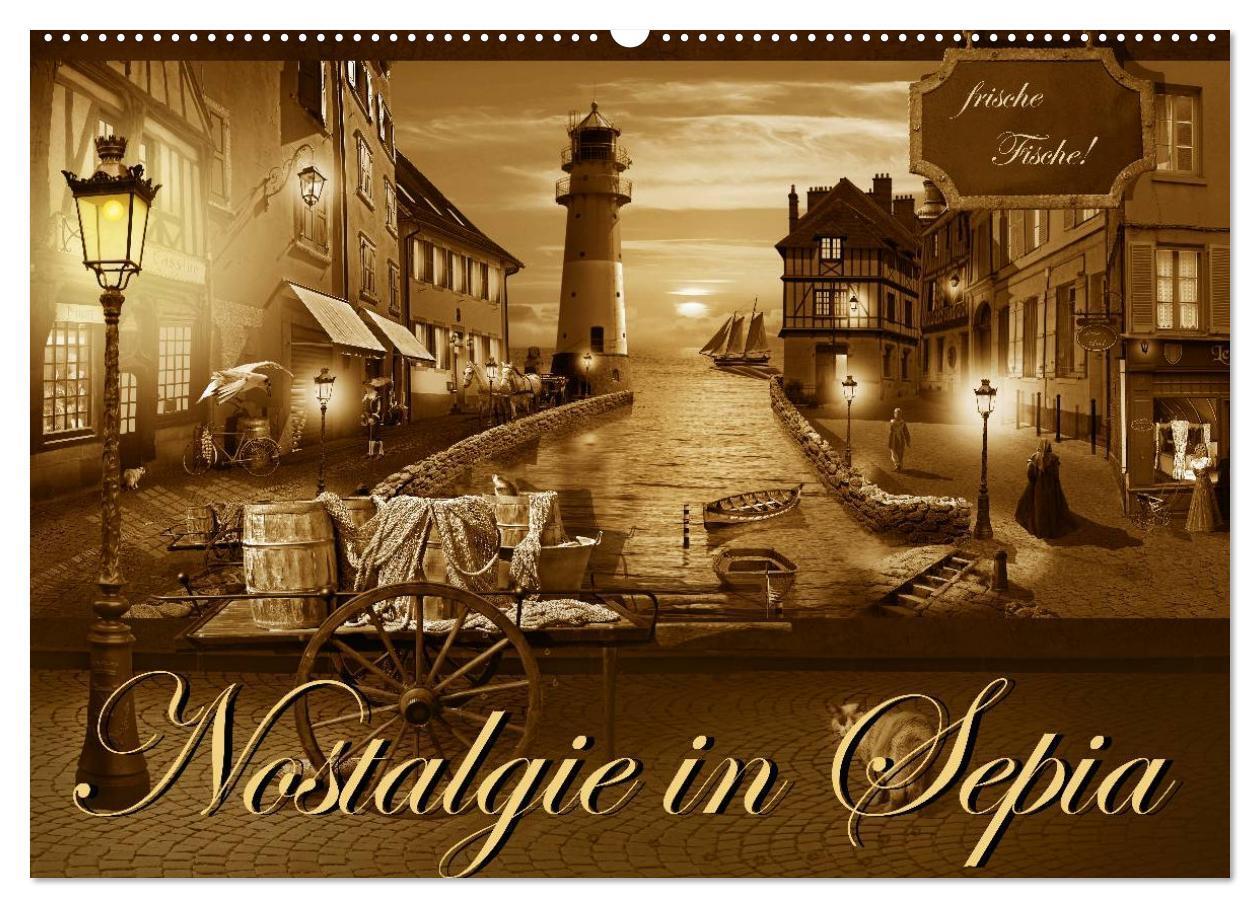 Cover: 9783435680108 | Nostalgie in Sepia (Wandkalender 2025 DIN A2 quer), CALVENDO...