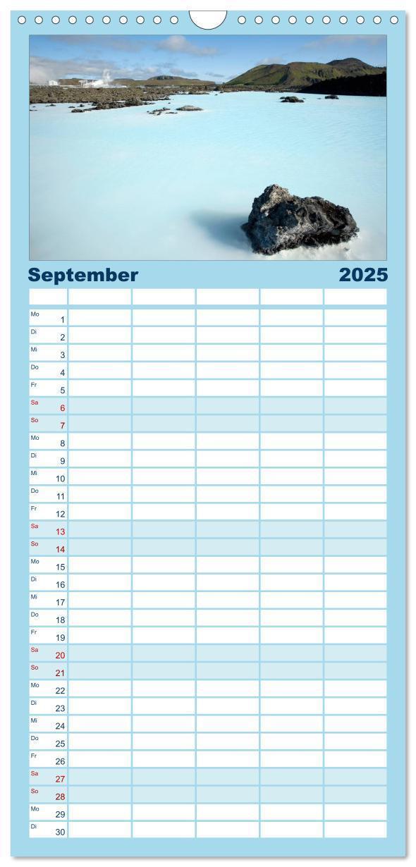 Bild: 9783457118511 | Familienplaner 2025 - Island mit 5 Spalten (Wandkalender, 21 x 45...