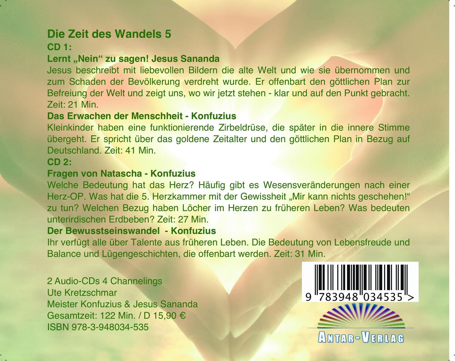 Rückseite: 9783948034535 | Die Zeit des Wandels 5 | Ute Kretzschmar | Audio-CD | 2 Audio-CDs