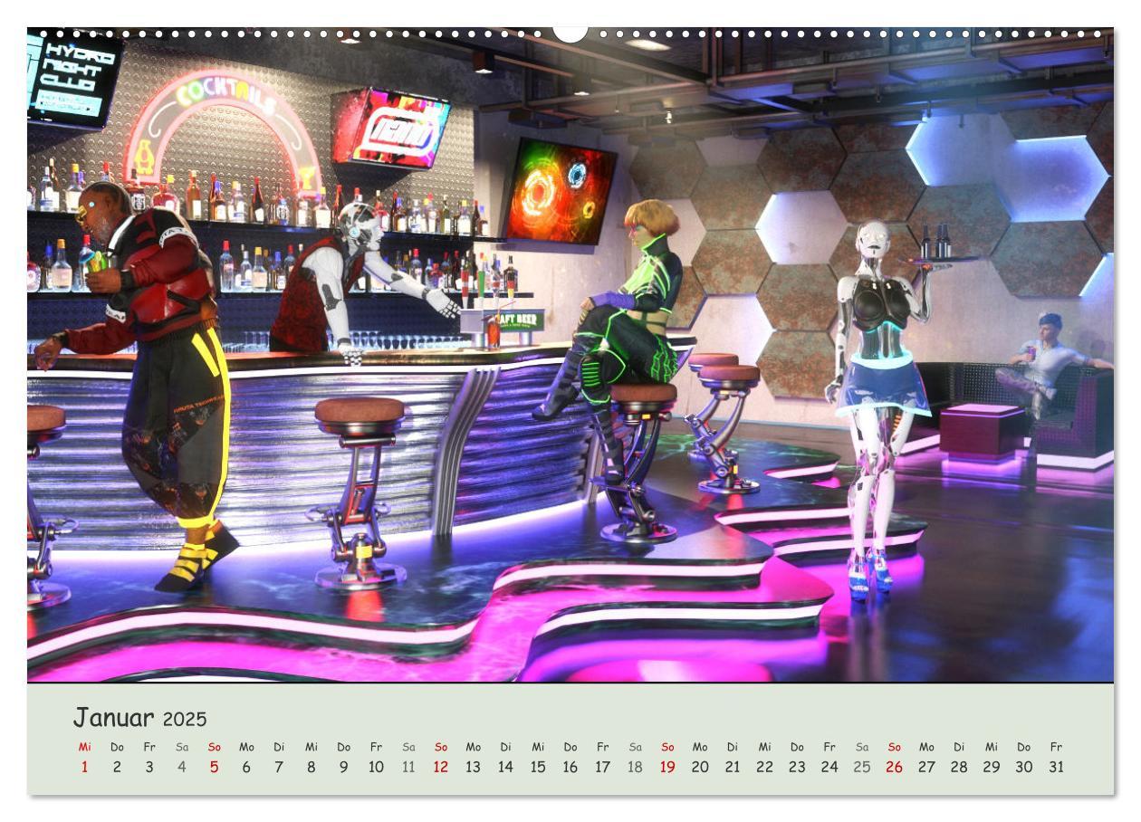 Bild: 9783435054770 | Science Fiction Cyberpunk (Wandkalender 2025 DIN A2 quer), CALVENDO...