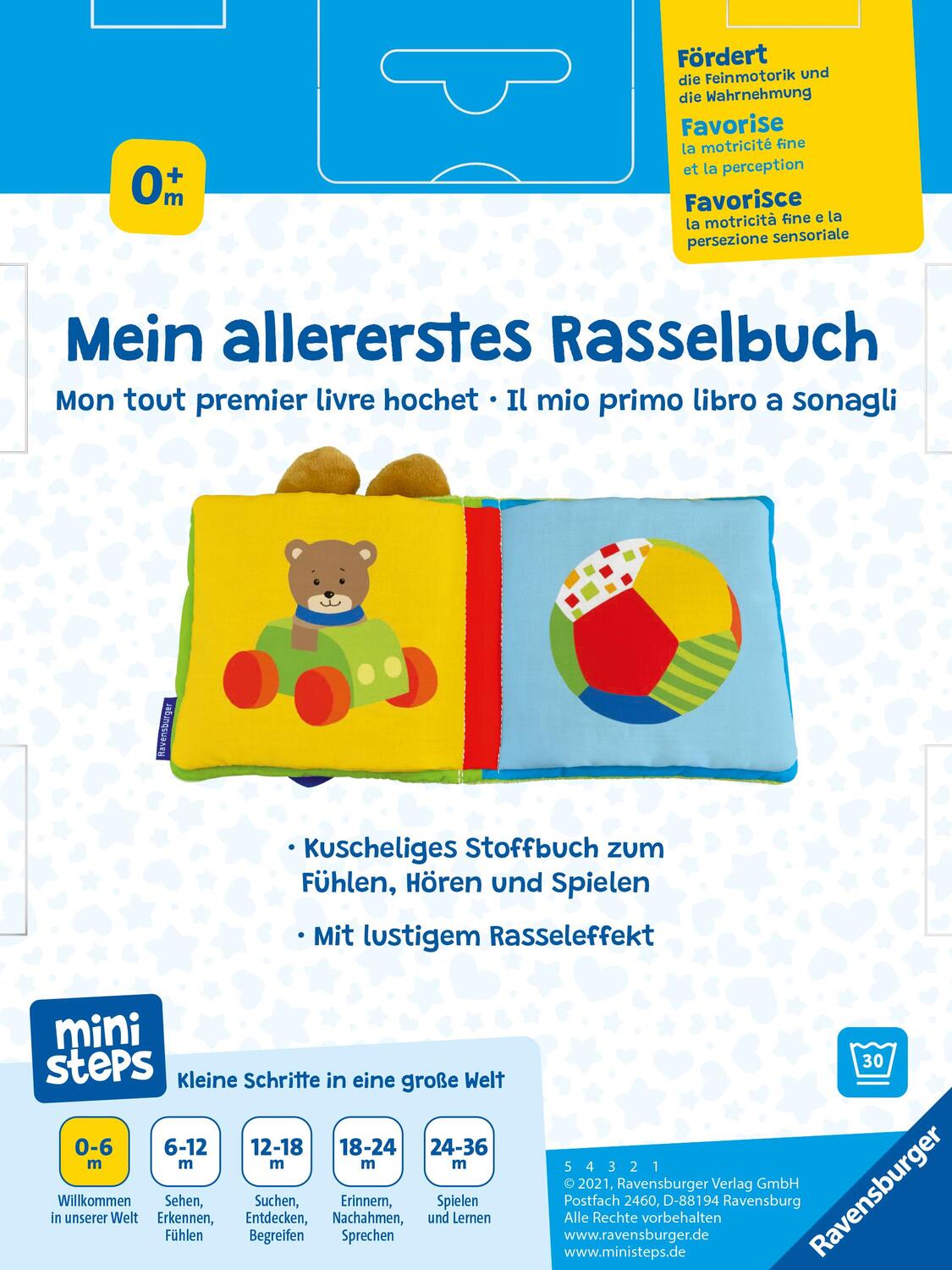 Rückseite: 9783473397006 | ministeps: Mein allererstes Rasselbuch | Ab 0 Monaten | Buch | 6 S.