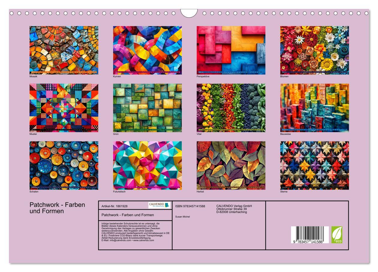 Bild: 9783457141588 | Patchwork - Farben und Formen (Wandkalender 2025 DIN A3 quer),...