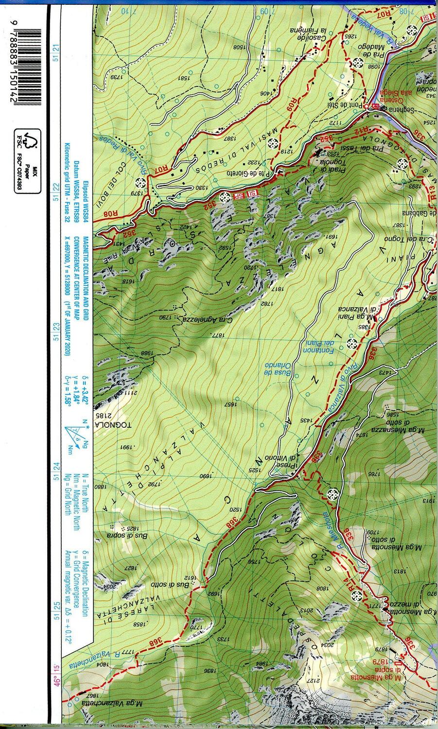 Bild: 9788883150142 | Tabacco Wandern 1 : 25 000 Val di Fiemme, Lagorai, Latemar | Deutsch