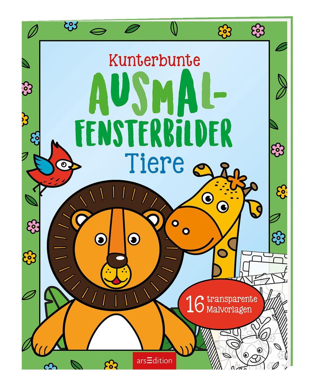 Cover: 9783845837680 | Kunterbunte Ausmal-Fensterbilder - Tiere | 16 transparente Malvorlagen