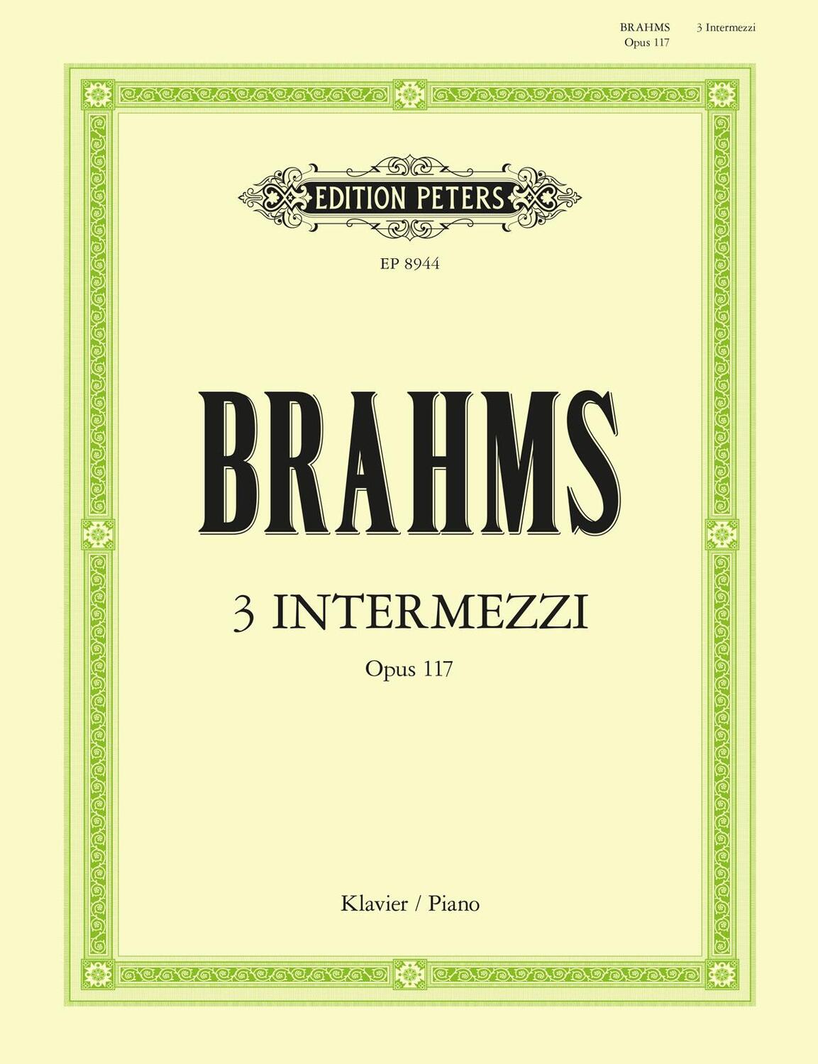 Cover: 9790014104023 | 3 Intermezzos Op. 117 for Piano | Johannes Brahms | Taschenbuch | Buch