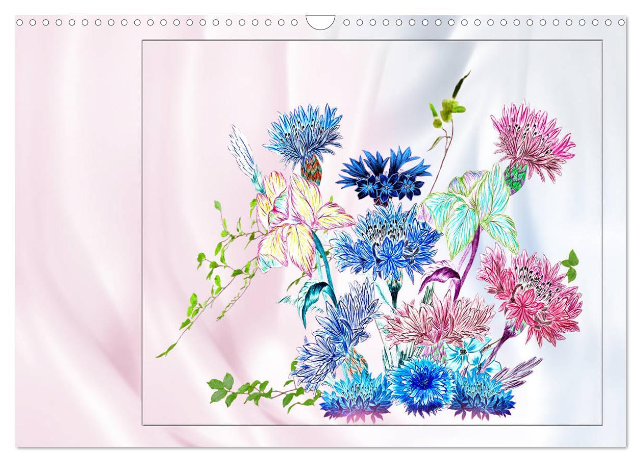 Bild: 9783435554164 | Blumen-Zeichnungen (Wandkalender 2025 DIN A3 quer), CALVENDO...