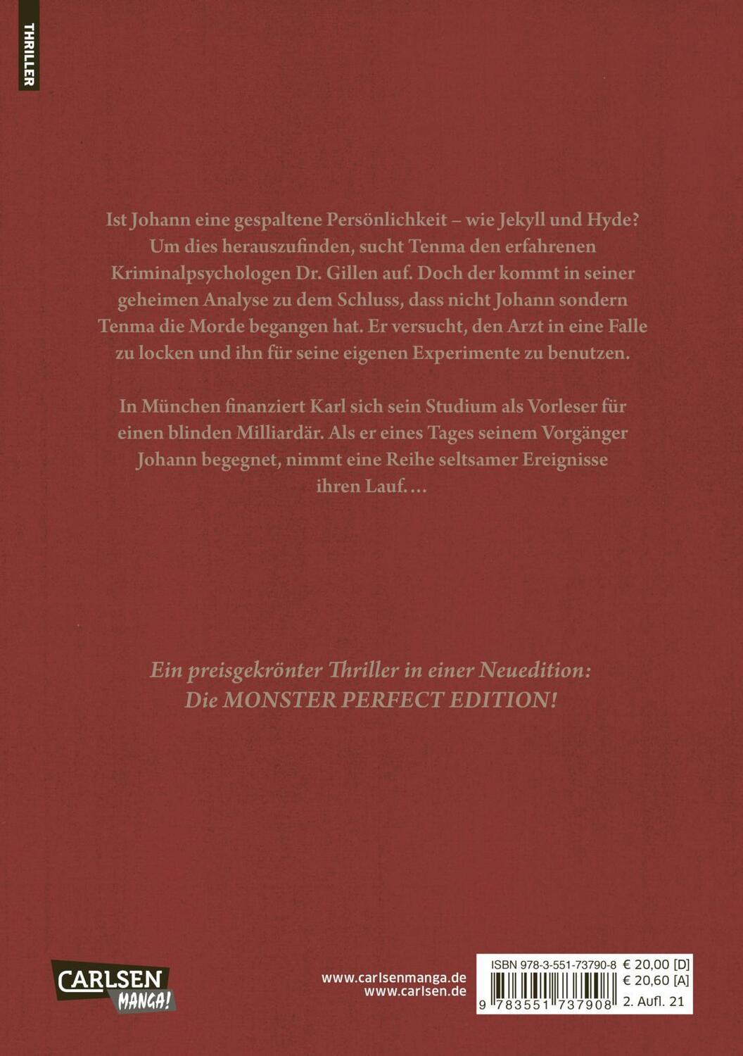 Rückseite: 9783551737908 | Monster Perfect Edition 3 | Naoki Urasawa | Taschenbuch | 434 S.