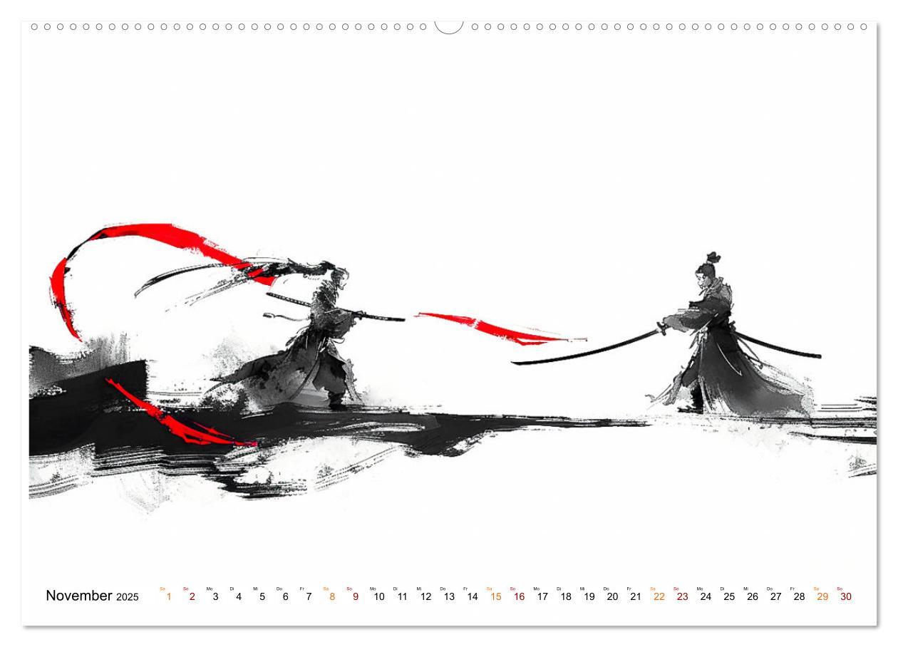 Bild: 9783383802089 | Samurai Illustrationen (Wandkalender 2025 DIN A2 quer), CALVENDO...