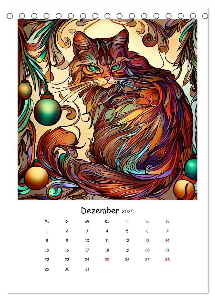 Bild: 9783435875122 | Jugendstil Katzen (Tischkalender 2025 DIN A5 hoch), CALVENDO...